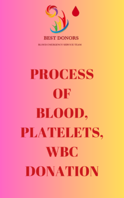 PROCESS OF BLOOD, PLATELETS, WBC DONATION