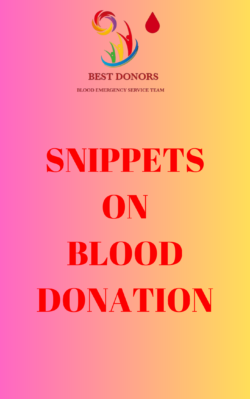 SNIPPETS ON BLOOD DONATION